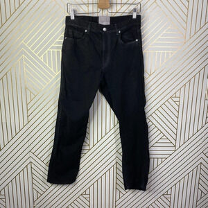 Revice Denim‎ Black High Rise Shiny Cropped Straight Leg Jeans Size US 29